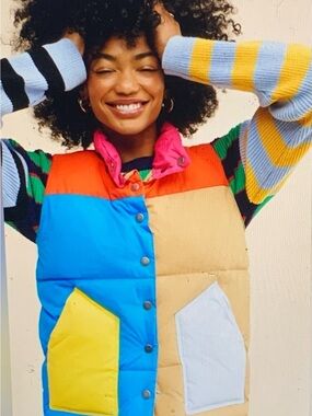 KULE vest puffer colorblock sz large women’s reversible "OTIS"
